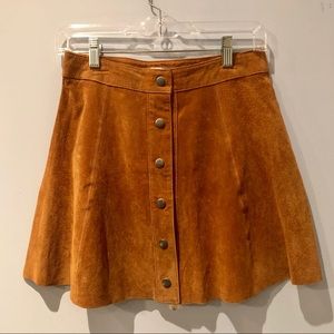 Button Front A-Line Skirt